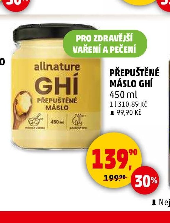 PŘEPUŠTĚNÉ MÁSLO GHÍ ALLNATURE