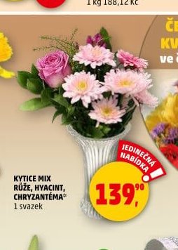 KYTICE MIX RŮŽE, HYACINT, CHRYZANTÉMA