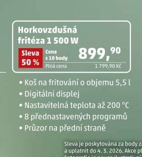 Horkovzdušná fritéza 1 500 W