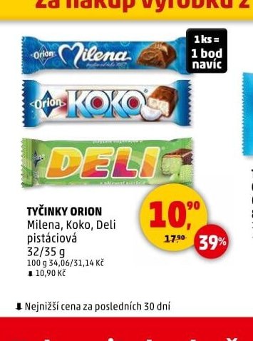 Tyčinky Orion Milena, Koko, Deli