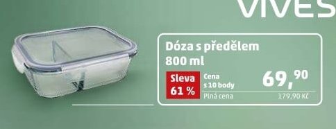 Dóza s předělem 800 ml