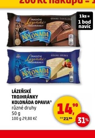 Lázeňské trojhránky Kolonáda Opavia různé druhy 50 g - Penny Market akcniletaky.com