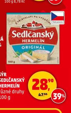 SÝR SEDLČANSKÝ HERMELÍN různé druhy