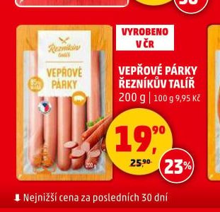 Vepřové párky Řezníkův talíř