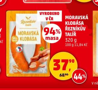 Moravská klobása Řezníkův talíř