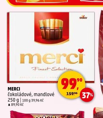 MERCI čokoládové, mandlové