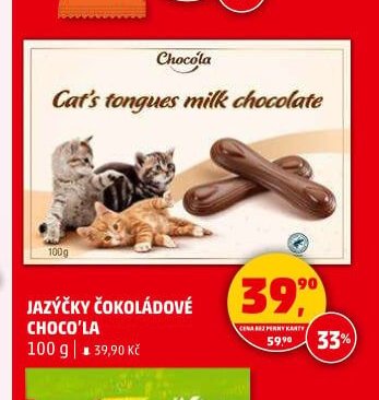 JAZÝČKY ČOKOLÁDOVÉ CHOCO'LA
