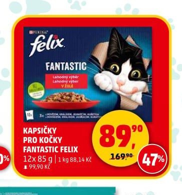 Kapsičky pro kočky Fantastic Felix 12x 85 g