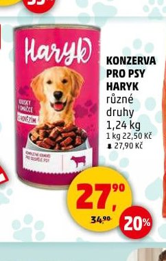 Konzerva pro psy Haryk 1,24 kg