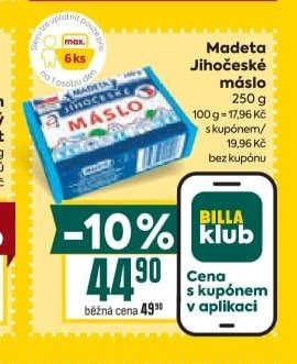 Madeta Jihočeské máslo