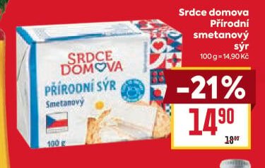 Srdce domova Přírodní smetanový sýr