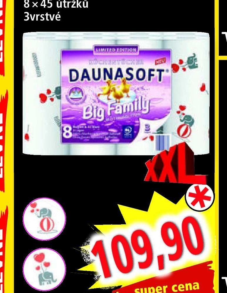 Daunasoft Kuchyňské utěrky 8 × 45 útržků