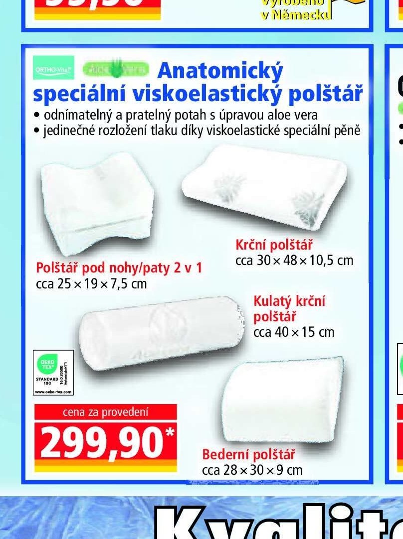 Anatomický speciální viskoelastický polštář
