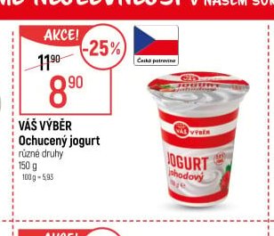 VÁŠ VÝBĚR Ochucený jogurt