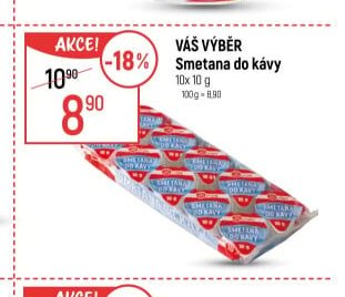 VÁŠ VÝBĚR Smetana do kávy