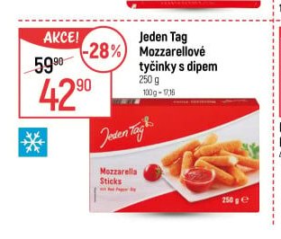 Jeden Tag Mozzarellové tyčinky s dipem