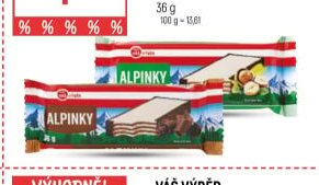 VÁŠ VÝBĚR Alpinky s náplní čokoládovou, lískooříškovou