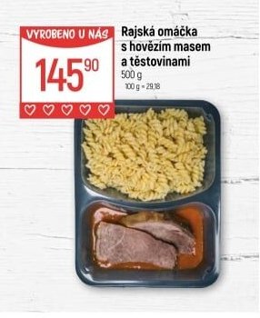 Rajská omáčka s hovězím masem a těstovinami