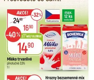 Mléko trvanlivé plnotučné 3,5%