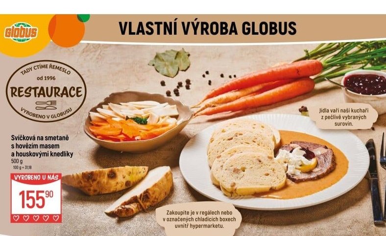 Svíčková na smetaně s hovězím masem a houskovými knedlíky