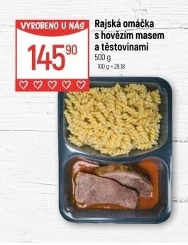 Rajská omáčka s hovězím masem a těstovinami