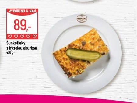 Šunkofleky s kyselou okurkou