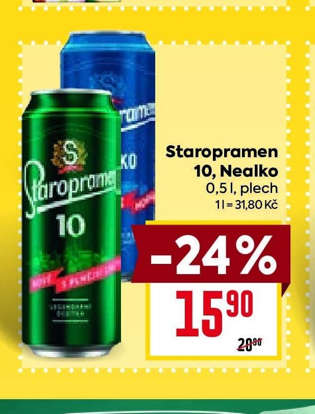 Staropramen 10, Nealko 0,5 l, plech