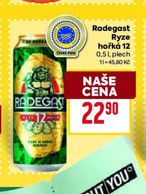 Radegast Ryze hořká 12 0,5 l, plech