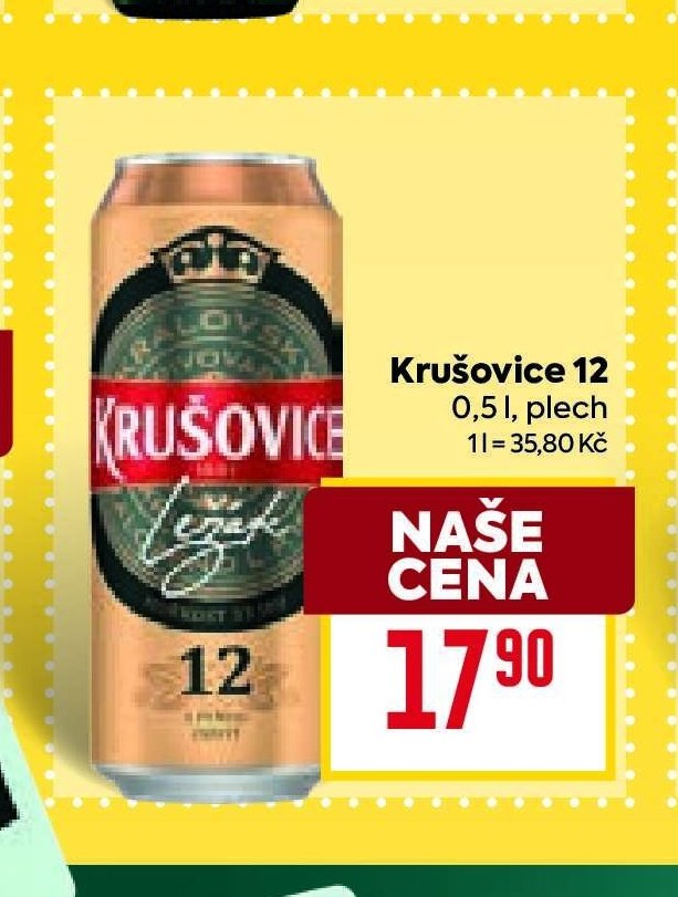 Krušovice 12 0,5 l, plech