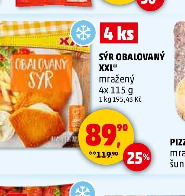 SÝR OBALOVANÝ XXL mražený 115 g