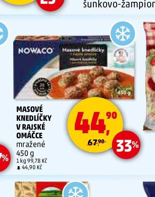 MASOVÉ KNEDLÍČKY V RAJSKÉ OMÁČCE mražené 450 g