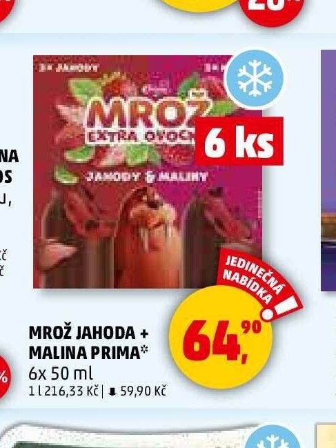 MROŽ JAHODA + MALINA PRIMA 6x 50 ml