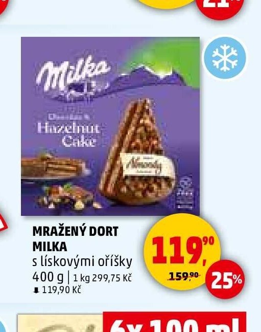 MRAŽENÝ DORT MILKA s lískovými oříšky 400 g