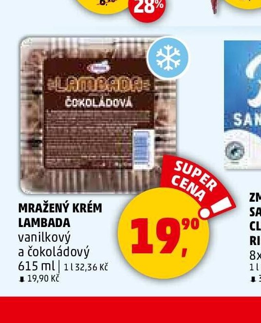 MRAŽENÝ KRÉM LAMBADA vanilkový a čokoládový 615 ml