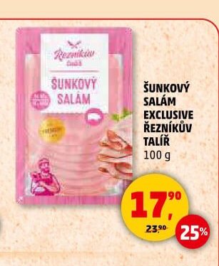 ŠUNKOVÝ SALÁM EXCLUSIVE ŘEZNÍKŮV TALÍŘ 100 g