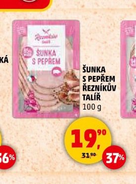 ŠUNKA S PEPŘEM ŘEZNÍKŮV TALÍŘ 100 g