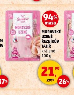 MORAVSKÉ UZENÉ ŘEZNÍKŮV TALÍŘ krájené 100 g