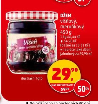 DŽEM VIŠŇOVÝ, MERUŇKOVÝ