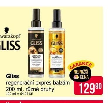Gliss regenerační expres balzám 200 ml, různé druhy