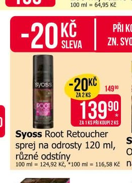 Syoss Root Retoucher sprej na odrosty 120 ml, různé odstíny