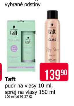 Taft pudr na vlasy 10 ml, sprej na vlasy 150 ml