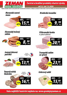 akční leták ZEMAN maso - uzeniny 2.2.2026-7.2.2026