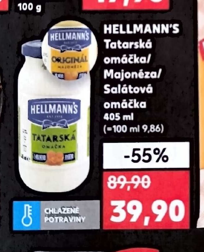 HELLMANN'S Tatarská omáčka/Majonéza/Salátová omáčka