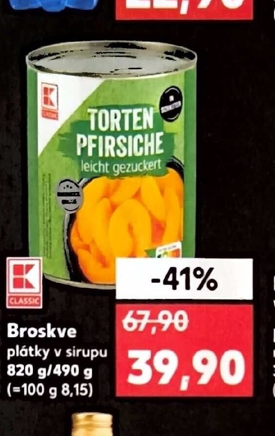 K-Classic Broskve plátky v sirupu