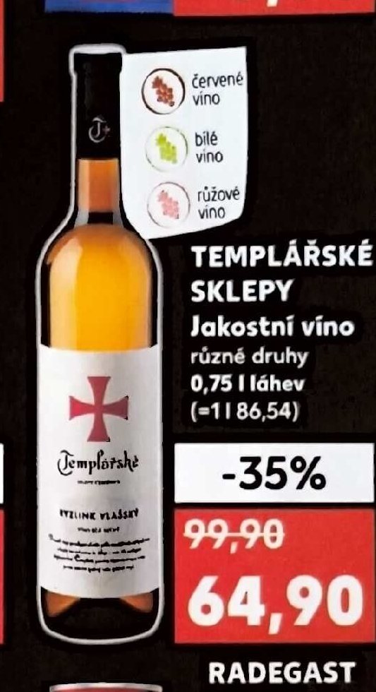 Templářské sklepy jakostní víno