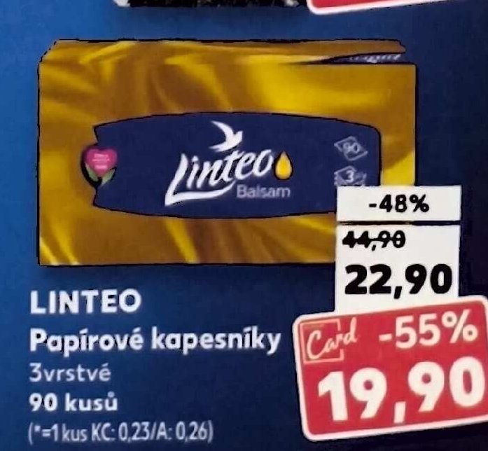 LINTEO Papírové kapesníky - Kaufland akcniletaky.com