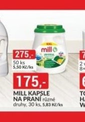 MILL KAPSLE NA PRANÍ