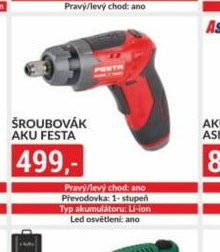 Šroubovák aku Festa