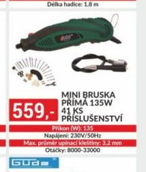 Mini bruska přímá 135W 41 ks příslušenství