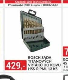 Bosch sada titanových vrtáků do kovu HSS-R PML 13 ks